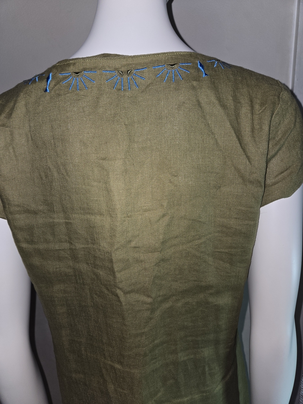Green Embroidered Linen Dress - Brand - Picture 9 of 10